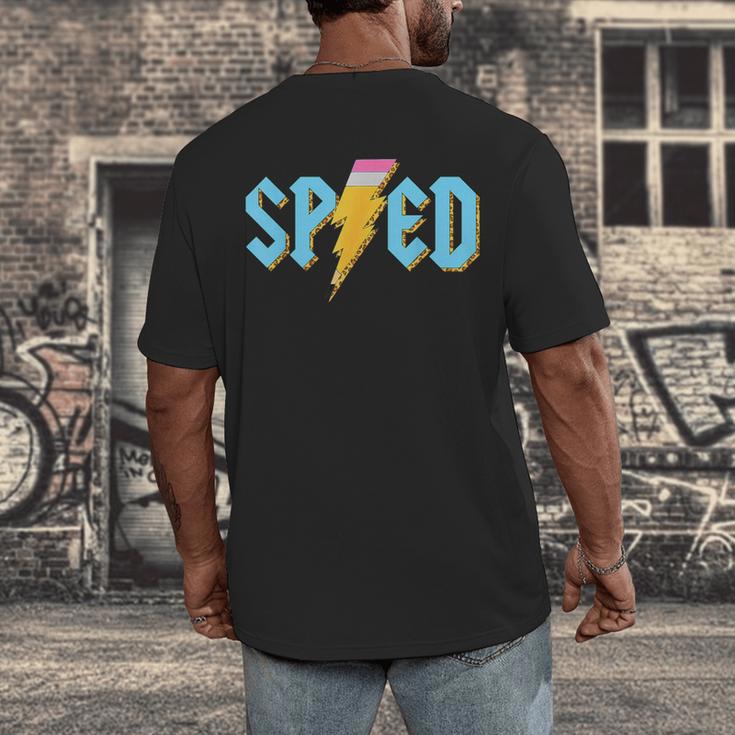 Special Education SPED Rocks Teacher Back To School Rock Men's Back Print T-Shirt, funny design