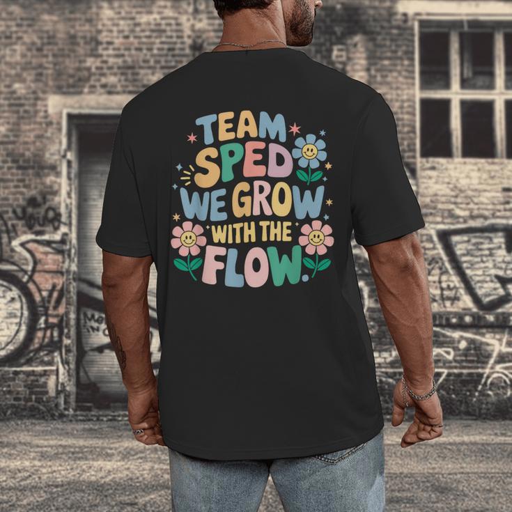 Special Education Teacher Team SPED Grow With The Flow Men's Back Print T-Shirt, funny design Special Education Teacher Team SPED Grow With The Flow Men's Back Print T-Shirt, funny design