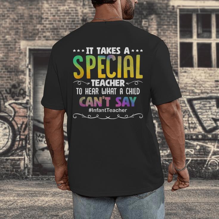 Special Teacher Daycare School Childcare Infant Teacher Men's Back Print T-Shirt, funny design Special Teacher Daycare School Childcare Infant Teacher Men's Back Print T-Shirt, funny design