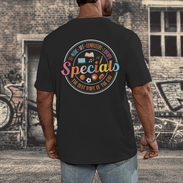 Special Teacher Music Art Library Physical Education Men's Back Print T-Shirt, funny design Special Teacher Music Art Library Physical Education Men's Back Print T-Shirt, funny design