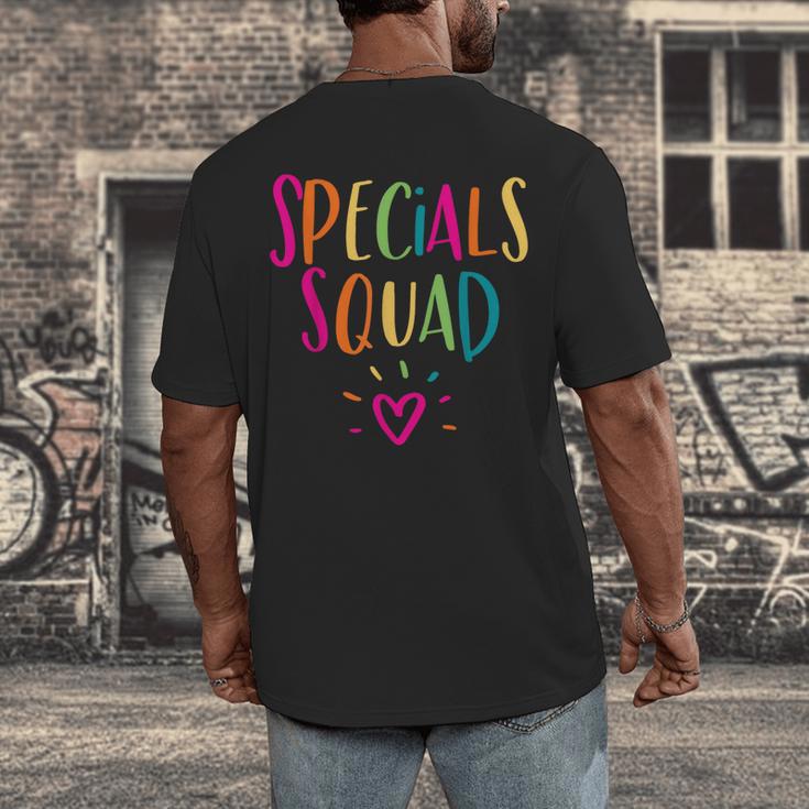 Specials Squad Art Music PE Tech Gym Teacher Team Men's Back Print T-Shirt, funny design Specials Squad Art Music PE Tech Gym Teacher Team Men's Back Print T-Shirt, funny design