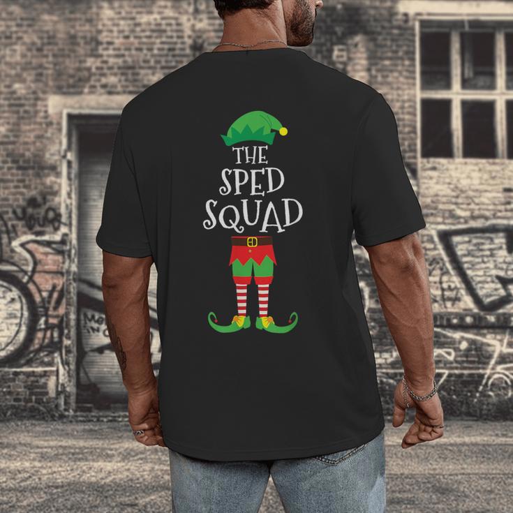 SPED Squad Elf Teacher Matching Christmas Party Pajama Men's Back Print T-Shirt, funny design SPED Squad Elf Teacher Matching Christmas Party Pajama Men's Back Print T-Shirt, funny design