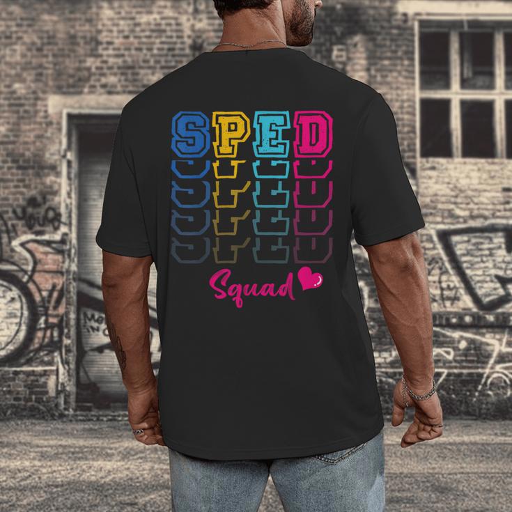 SPED Squad Proud Special Education Para Teacher Colorful Men's Back Print T-Shirt, funny design SPED Squad Proud Special Education Para Teacher Colorful Men's Back Print T-Shirt, funny design
