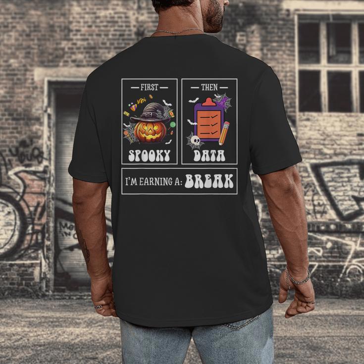Sped Teacher Halloween First Spooky Then Data Sped Ed Team Men's Back Print T-Shirt, funny design Sped Teacher Halloween First Spooky Then Data Sped Ed Team Men's Back Print T-Shirt, funny design