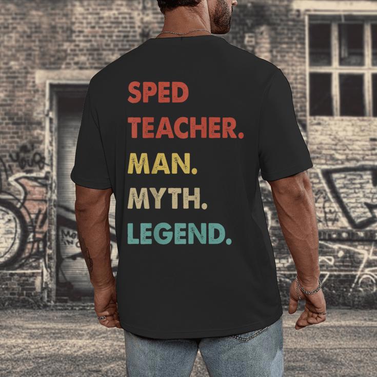 Sped Teacher Man Myth Legend Men's Back Print T-Shirt, funny design