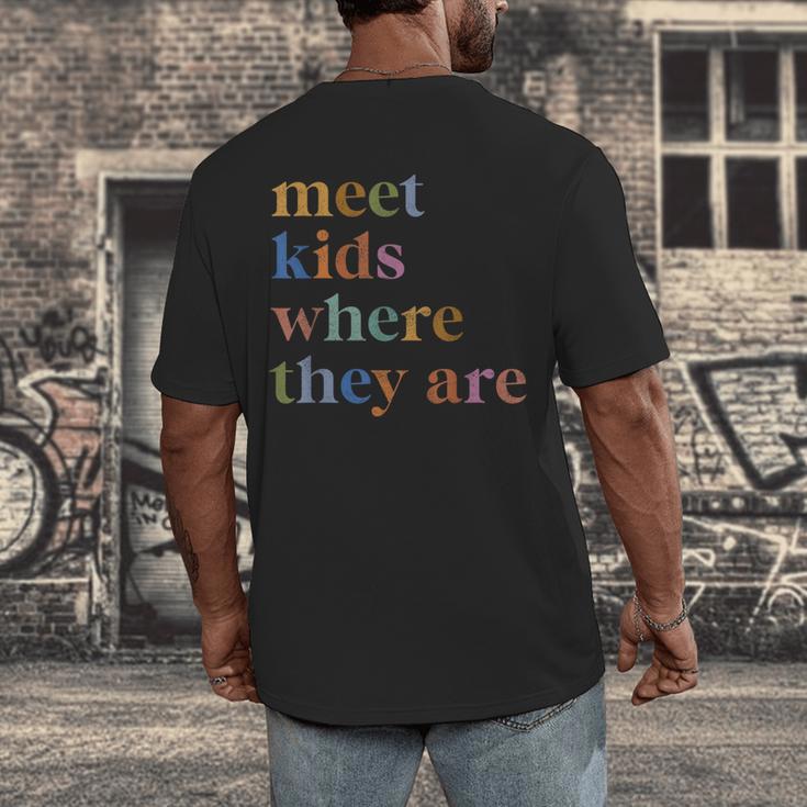 SPED Teacher SLP Meet Kids Where They Are Special Education Men's Back Print T-Shirt, funny design SPED Teacher SLP Meet Kids Where They Are Special Education Men's Back Print T-Shirt, funny design