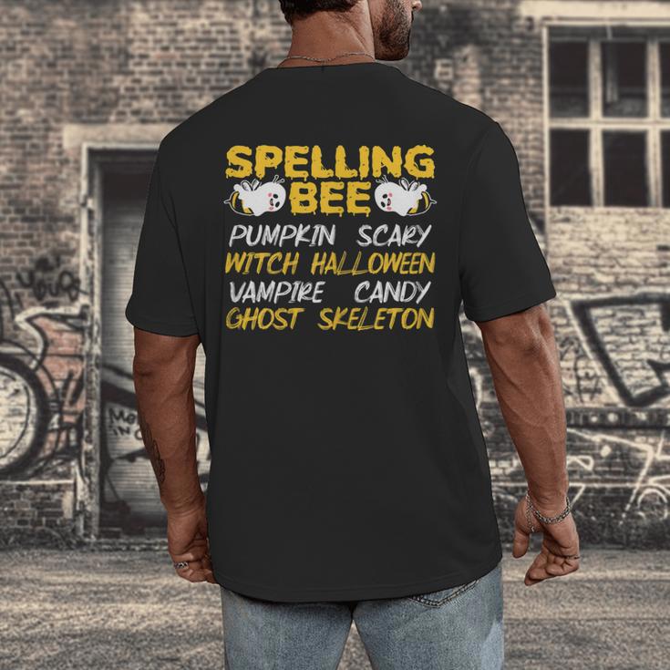 Spelling Bee Costume For a Halloween Teacher Pun Women Men's Back Print T-Shirt, funny design Spelling Bee Costume For a Halloween Teacher Pun Women Men's Back Print T-Shirt, funny design