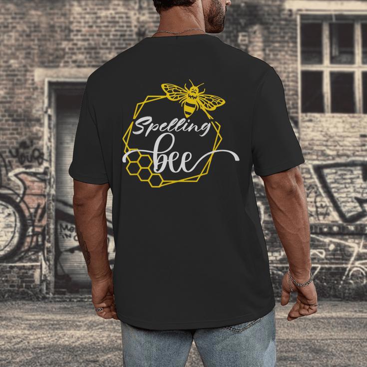 Spelling Bee Halloween Costume For Teachers Men's Back Print T-Shirt, funny design