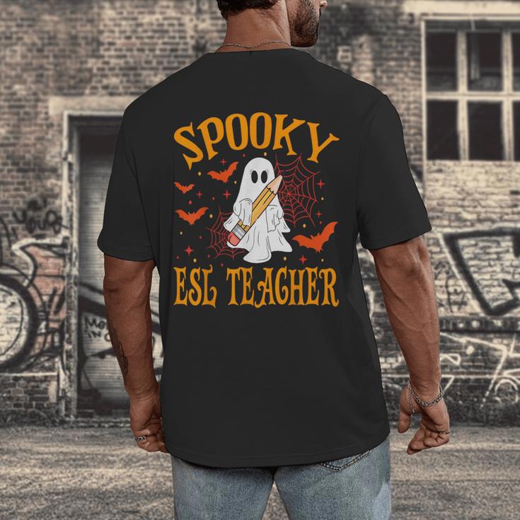 Spooky ESL Teacher Ghost Halloween School Women Men's Back Print T-Shirt, funny design Spooky ESL Teacher Ghost Halloween School Women Men's Back Print T-Shirt, funny design