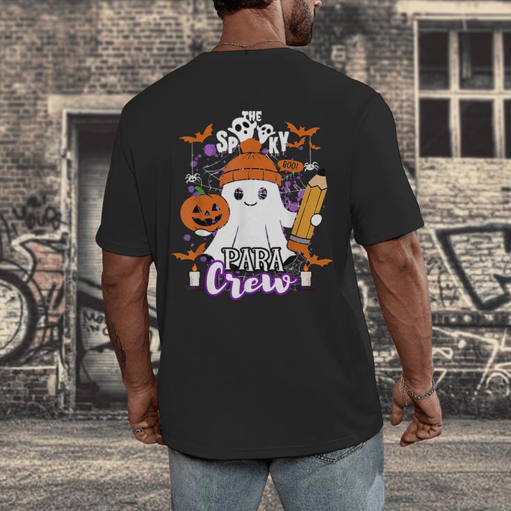 Spooky Para Crew Ghost Halloween Paraprofessional Teacher Men's Back Print T-Shirt, funny design