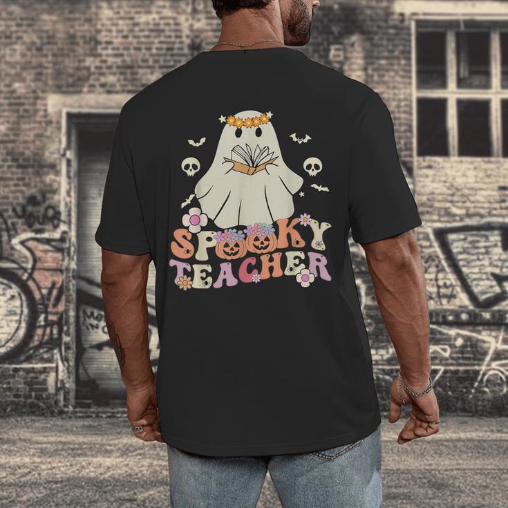 Spooky Teacher Groovy Retro Ghost Teacher Halloween 2023 For Men Women Kids Men's Back Print T-Shirt, funny design Spooky Teacher Groovy Retro Ghost Teacher Halloween 2023 For Men Women Kids Men's Back Print T-Shirt, funny design