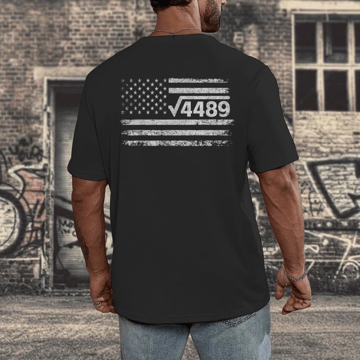 Square Root 4489 Slang Math Teacher Six Seven 6 7 USA Flag Men's Back Print T-Shirt, funny design Square Root 4489 Slang Math Teacher Six Seven 6 7 USA Flag Men's Back Print T-Shirt, funny design