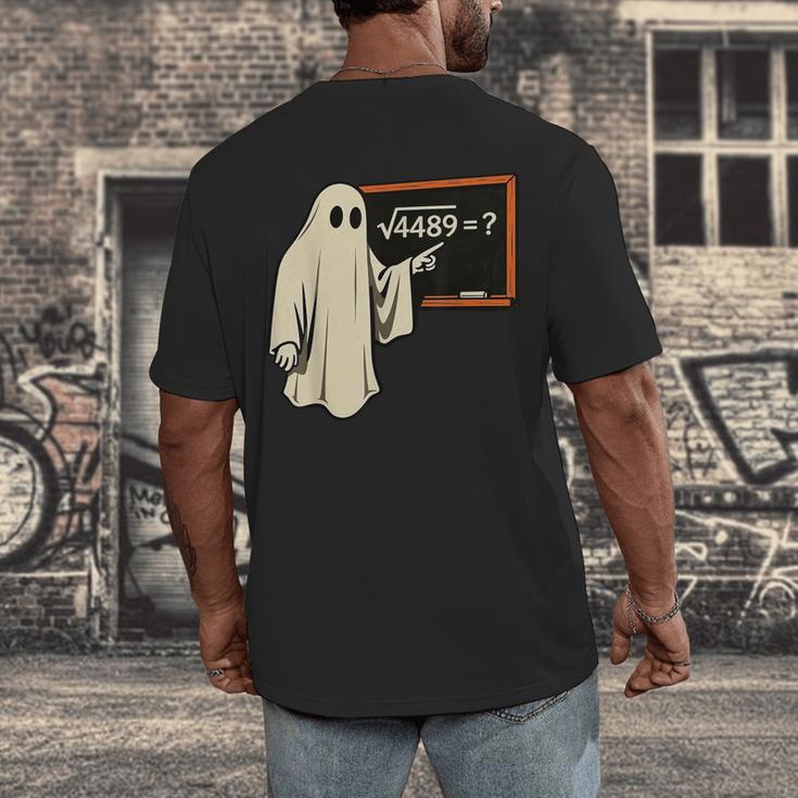 Square Root 67 Ghost Math Teacher 4489 Meme Halloween Men's Back Print T-Shirt, funny design