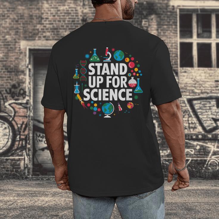 Stand Up For Science STEM Advocacy Pro Scientific Teacher Men's Back Print T-Shirt, funny design Stand Up For Science STEM Advocacy Pro Scientific Teacher Men's Back Print T-Shirt, funny design