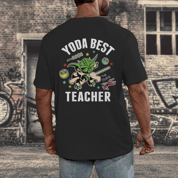 Star Wars Yoda Best Teacher Icons Men's Back Print T-Shirt, funny design