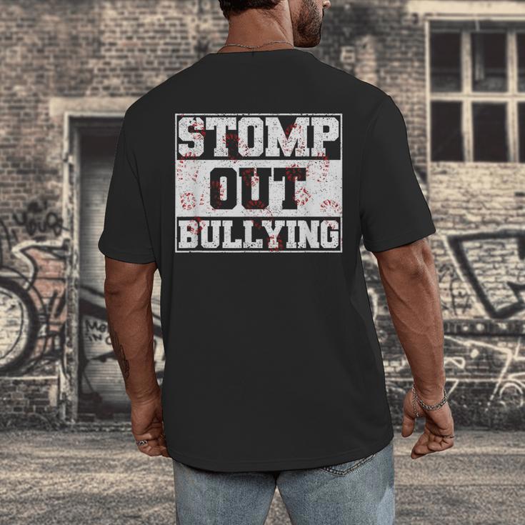 Stomp Out Bullying Back To School Education Teacher Men's Back Print T-Shirt, funny design Stomp Out Bullying Back To School Education Teacher Men's Back Print T-Shirt, funny design
