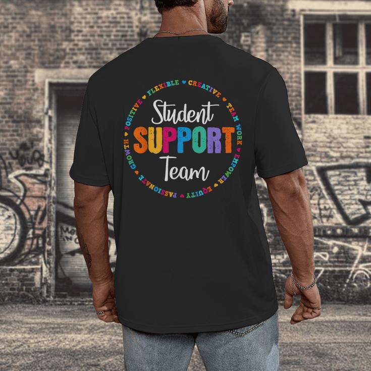 Student Support Team Counselor Social Worker Teacher Crew Men's Back Print T-Shirt, funny design