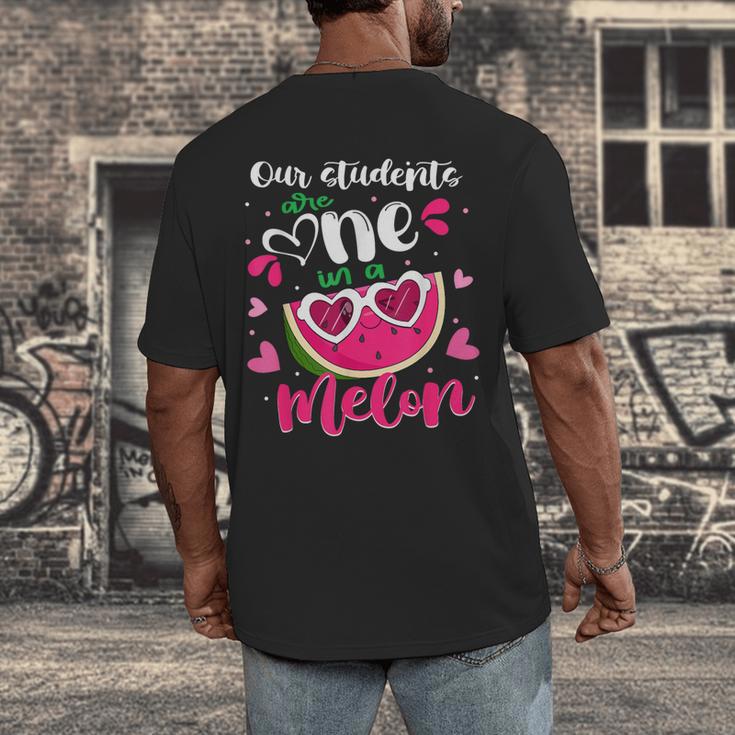 Our Students Are One In A Melon Teacher Watermelon Summer Men's Back Print T-Shirt, funny design
