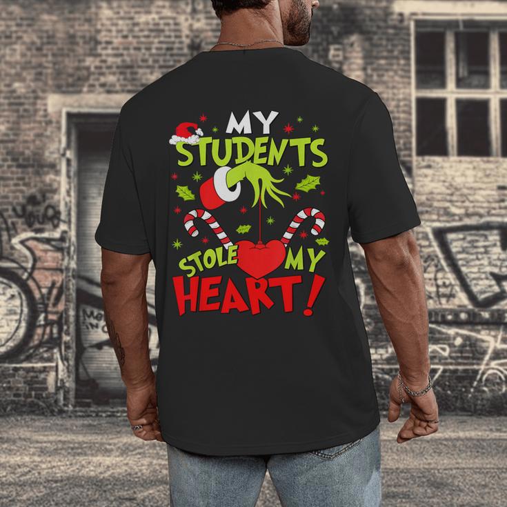 My Students Stole My Heart Teacher Holiday Merry Christmas Men's Back Print T-Shirt, funny design My Students Stole My Heart Teacher Holiday Merry Christmas Men's Back Print T-Shirt, funny design