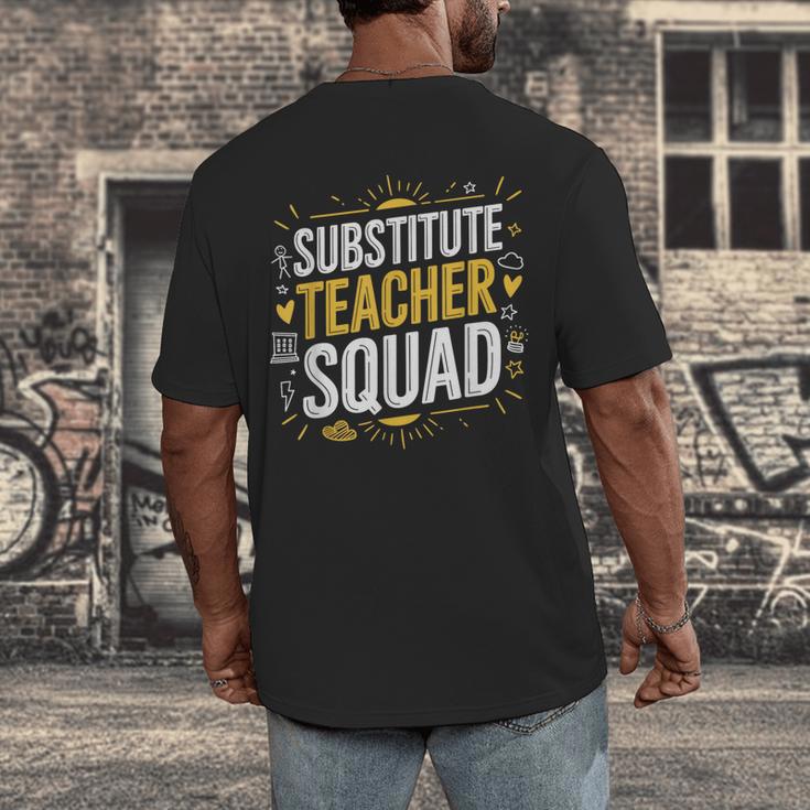 Substitute Teacher Squad Sub Teacher Substitute Teaching Men's Back Print T-Shirt, funny design Substitute Teacher Squad Sub Teacher Substitute Teaching Men's Back Print T-Shirt, funny design