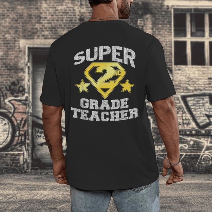 Super 2nd Grade Teacher Hero Men's Back Print T-Shirt, funny design Super 2nd Grade Teacher Hero Men's Back Print T-Shirt, funny design