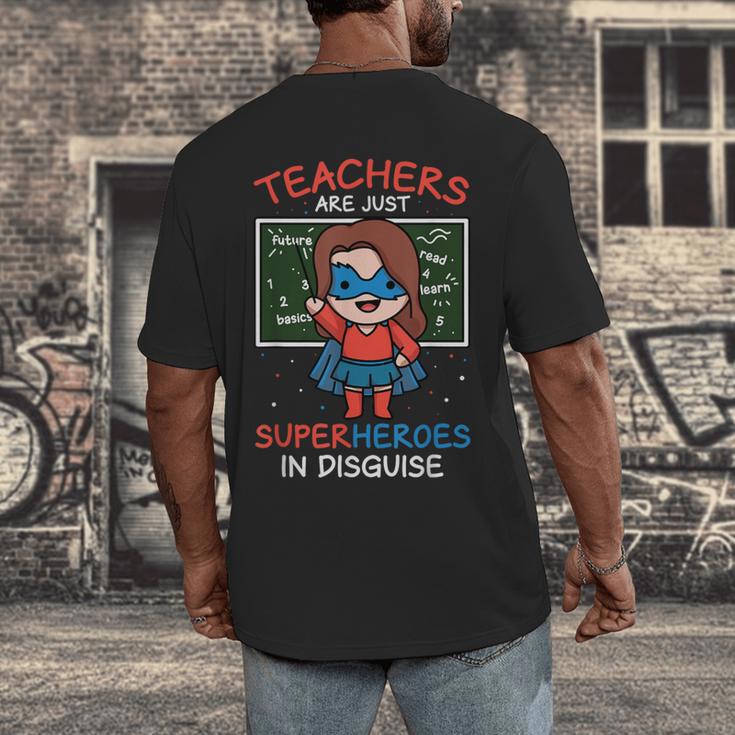 Super Hero Teacher Superheroes In Disguise Men's Back Print T-Shirt, funny design Super Hero Teacher Superheroes In Disguise Men's Back Print T-Shirt, funny design
