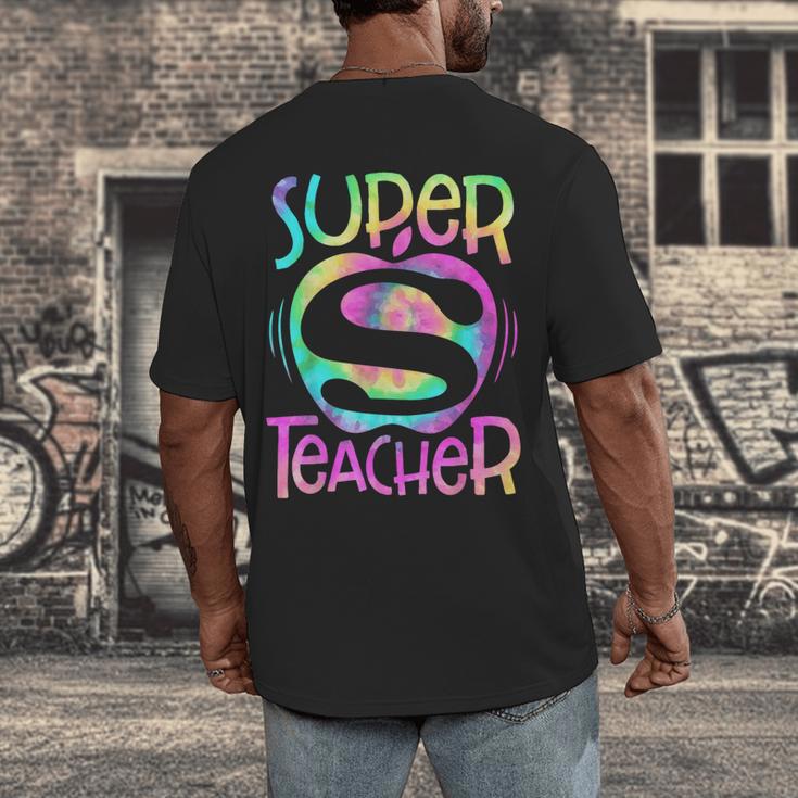 Super Teacher Back To School Apple Tie Dye First Day Men's Back Print T-Shirt, funny design Super Teacher Back To School Apple Tie Dye First Day Men's Back Print T-Shirt, funny design