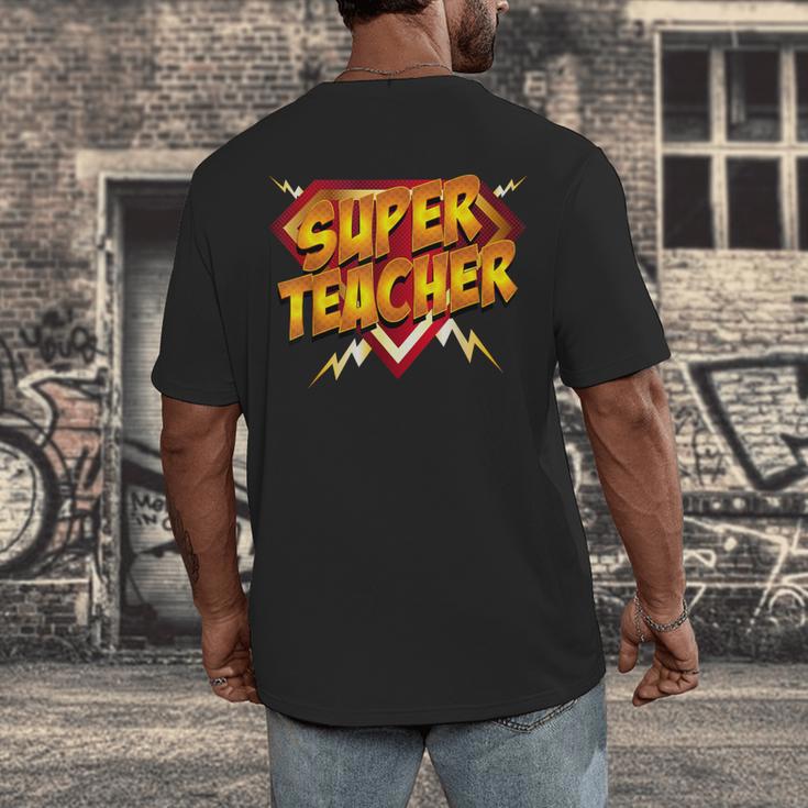 Super Teacher Superhero Back To School Teacher's Men's Back Print T-Shirt, funny design