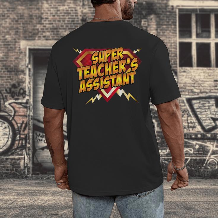 Super Teacher's Assistant Educational Superhero Men's Back Print T-Shirt, funny design Super Teacher's Assistant Educational Superhero Men's Back Print T-Shirt, funny design