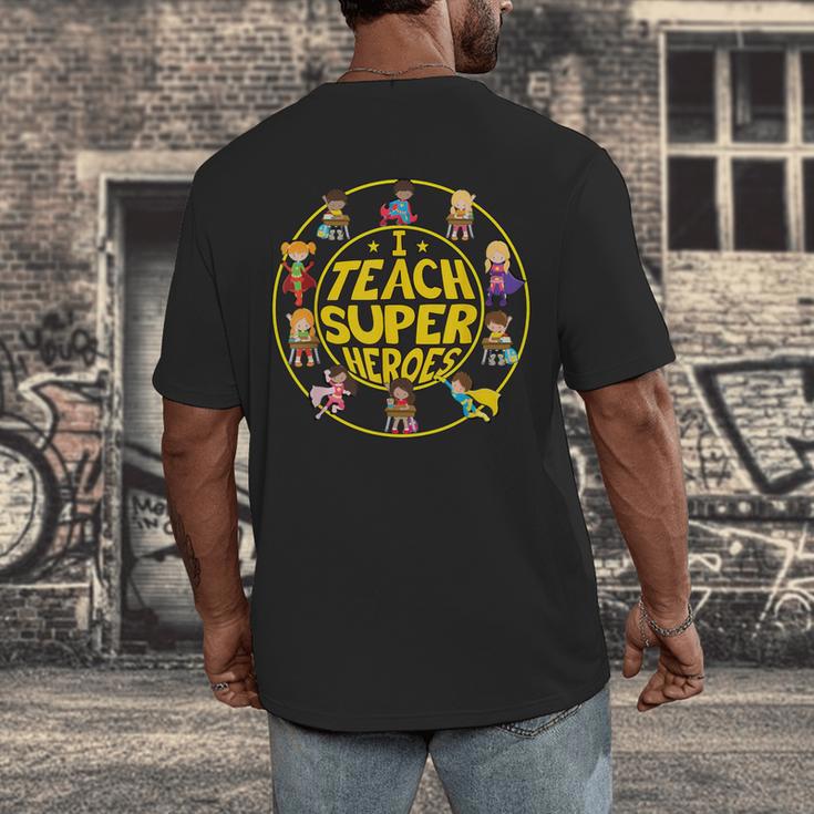 Superhero Teacher I Teach Super Heroes Men's Back Print T-Shirt, funny design Superhero Teacher I Teach Super Heroes Men's Back Print T-Shirt, funny design