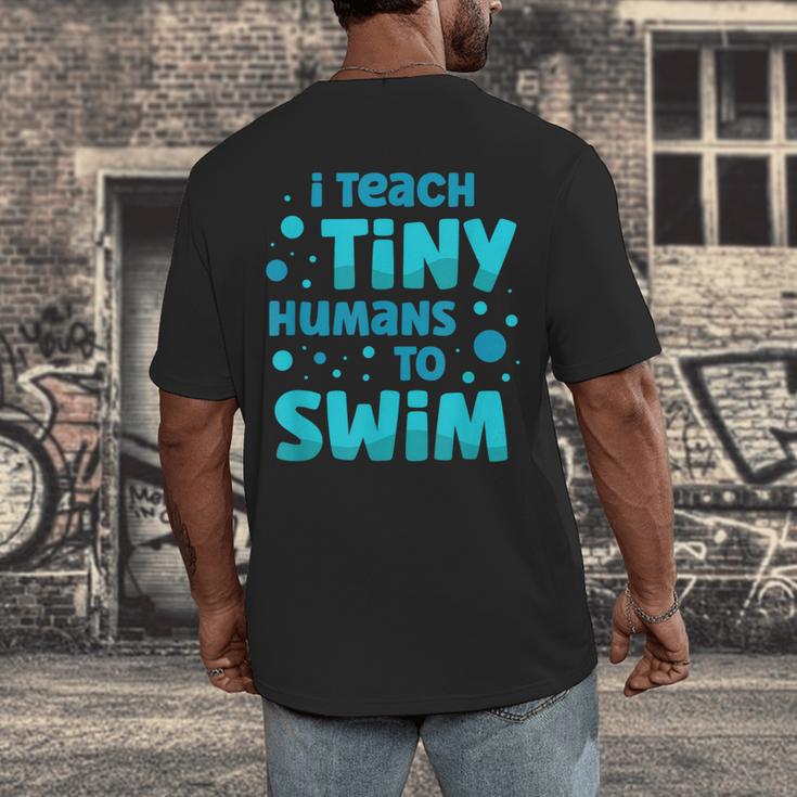 Swimming Teacher I Teach Tiny Humans To Swim Swim Instructor Men's Back Print T-Shirt, funny design
