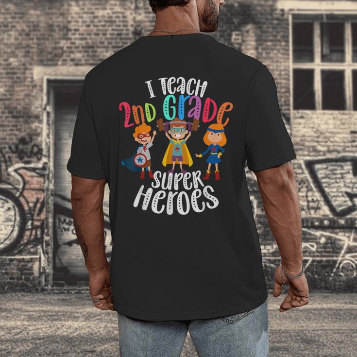 I Teach 2nd Grade Superheroes Back To School Teacher Men Women Girls Kids Men's Back Print T-Shirt, funny design