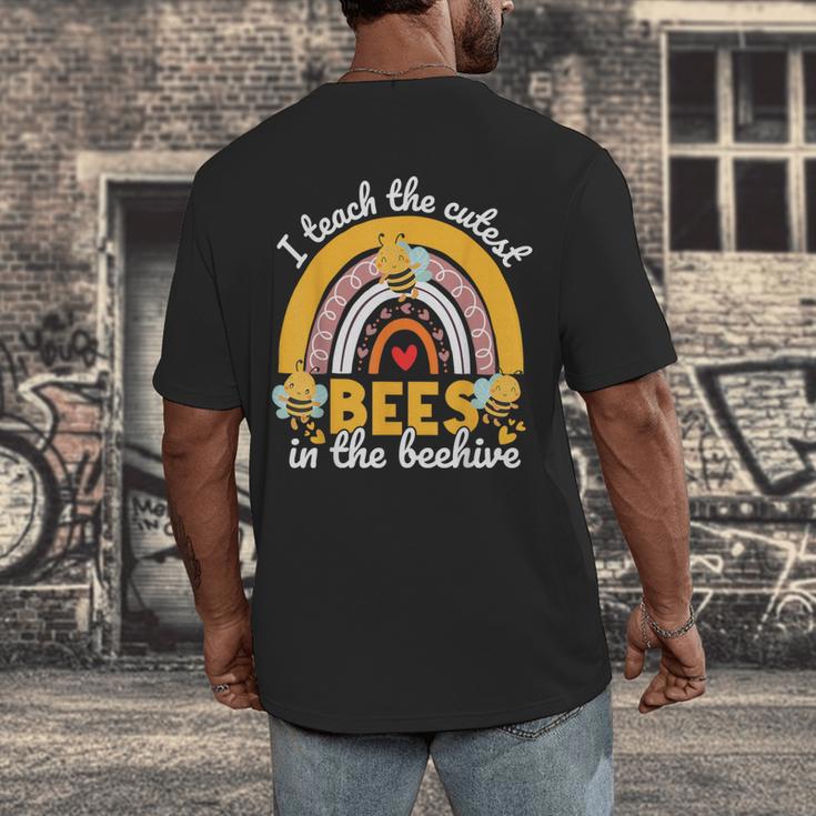 I Teach The Cutest Bees In The Beehive Teachers Day Men's Back Print T-Shirt, funny design I Teach The Cutest Bees In The Beehive Teachers Day Men's Back Print T-Shirt, funny design
