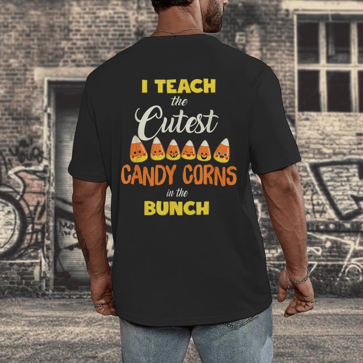 I Teach The Cutest Candy Corn In The Patch Teacher Halloween Men's Back Print T-Shirt, funny design I Teach The Cutest Candy Corn In The Patch Teacher Halloween Men's Back Print T-Shirt, funny design