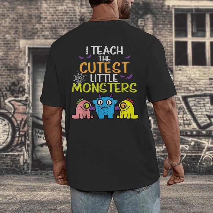 I Teach Cutest Little Monsters Halloween Teacher Men Women Men's Back Print T-Shirt, funny design I Teach Cutest Little Monsters Halloween Teacher Men Women Men's Back Print T-Shirt, funny design