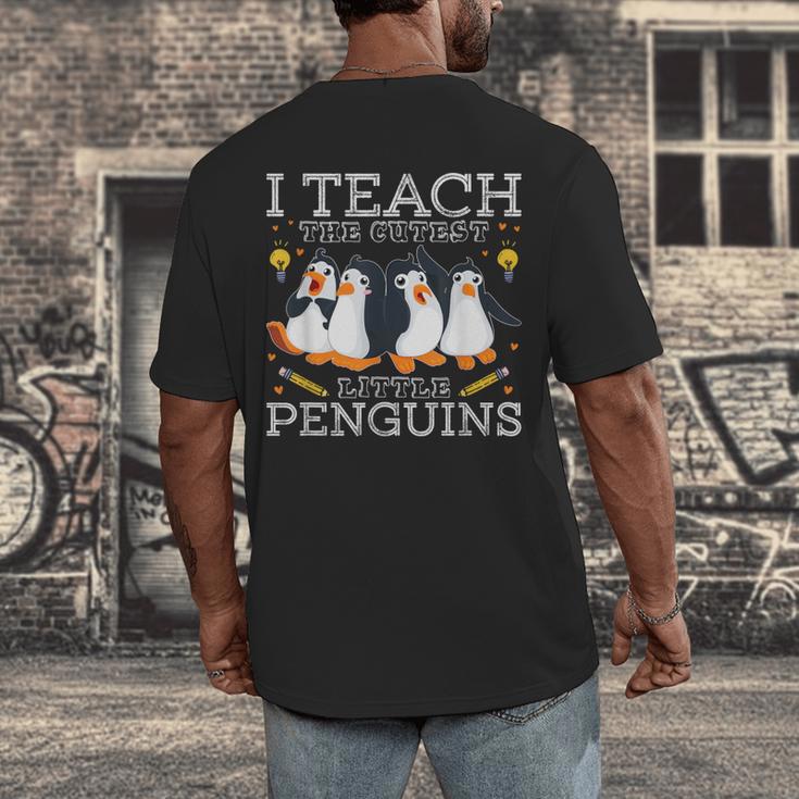 I Teach The Cutest Little Penguins Cute School Teacher Tee Men's Back Print T-Shirt, funny design