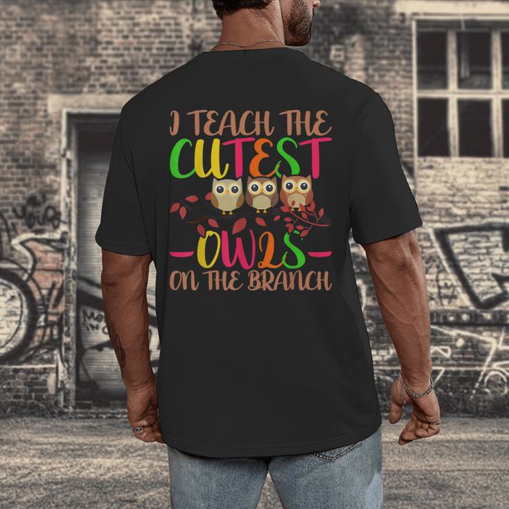 I Teach The Cutest Owls Christmas Or Teachers Day Men's Back Print T-Shirt, funny design