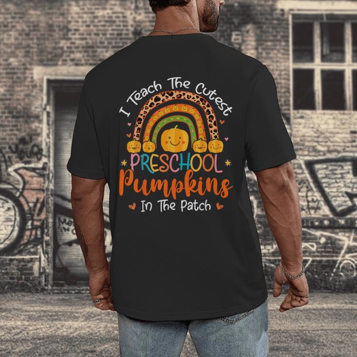 I Teach The Cutest Preschool Pumpkin Teacher Halloween For Men Women Kids Men's Back Print T-Shirt, funny design I Teach The Cutest Preschool Pumpkin Teacher Halloween For Men Women Kids Men's Back Print T-Shirt, funny design