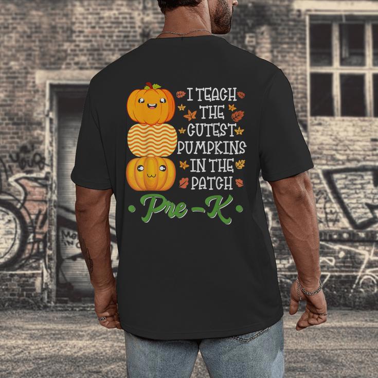 I Teach Cutest Pumpkins In Patch Thanksgiving Teacher Pre-K For Men Women Men's Back Print T-Shirt, funny design I Teach Cutest Pumpkins In Patch Thanksgiving Teacher Pre-K For Men Women Men's Back Print T-Shirt, funny design