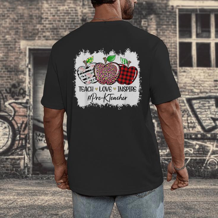 Teach Love Inspire Pre-k Teacher Apple Leopard Red Plain Men's Back Print T-Shirt, funny design Teach Love Inspire Pre-k Teacher Apple Leopard Red Plain Men's Back Print T-Shirt, funny design