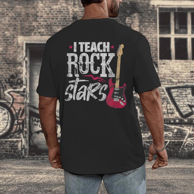 I Teach Rock Stars Music Teacher Guitar Player Men's Back Print T-Shirt, funny design