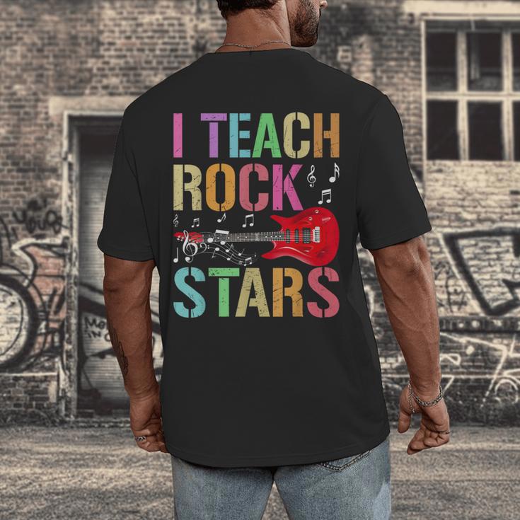 I Teach Rockstars Band Vibes Teacher Rocks My Music Teaching Men's Back Print T-Shirt, funny design I Teach Rockstars Band Vibes Teacher Rocks My Music Teaching Men's Back Print T-Shirt, funny design