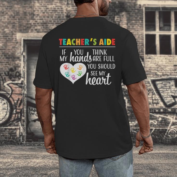 Teacher Aide Appreciation Cute Heart Tee For Women Men's Back Print T-Shirt, funny design