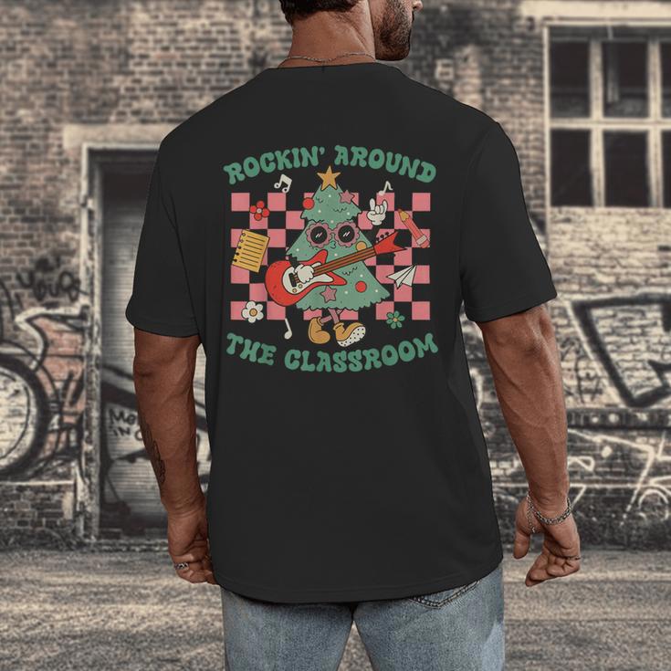 Teacher Christmas Rockin' Around The Classroom Men Women Kids Men's Back Print T-Shirt, funny design Teacher Christmas Rockin' Around The Classroom Men Women Kids Men's Back Print T-Shirt, funny design