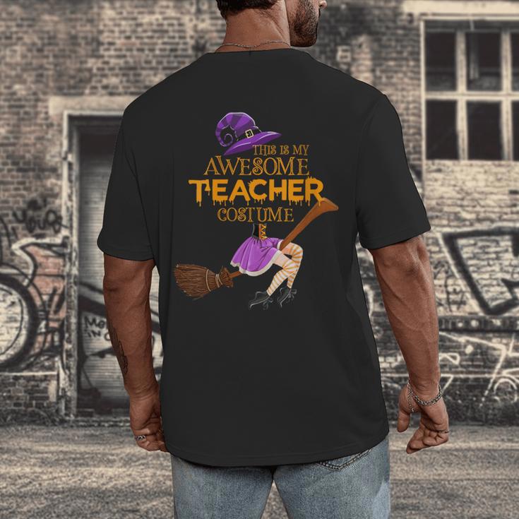This Is My Teacher Costume Halloween Family Matching Group Men's Back Print T-Shirt, funny design