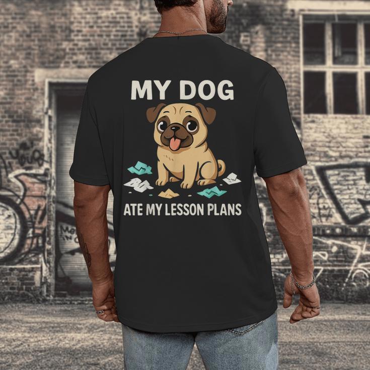 Teacher My Dog Ate My Lesson Plans School Staff Men's Back Print T-Shirt, funny design Teacher My Dog Ate My Lesson Plans School Staff Men's Back Print T-Shirt, funny design