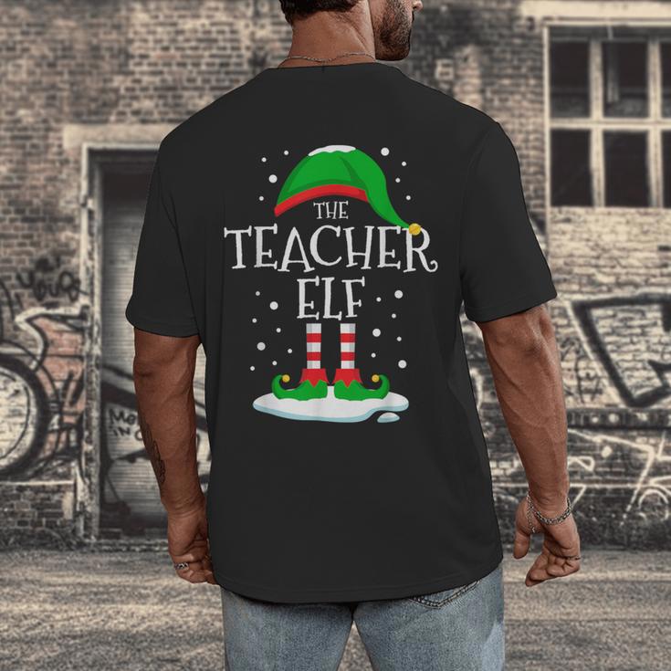 The Teacher Elf Christmas Family Matching Xmas Group For Men Women Men's Back Print T-Shirt, funny design The Teacher Elf Christmas Family Matching Xmas Group For Men Women Men's Back Print T-Shirt, funny design