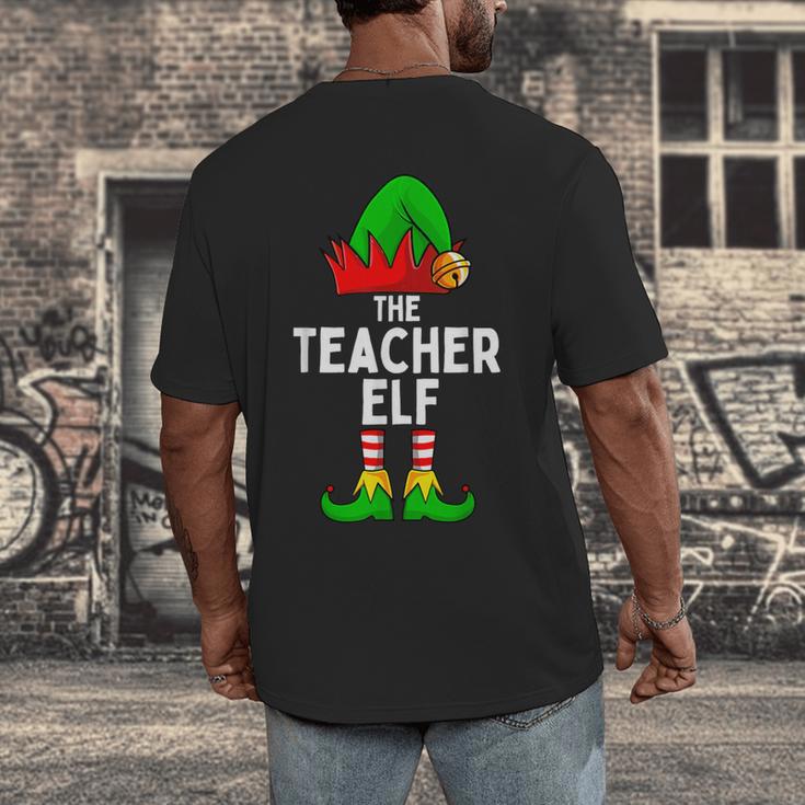 Teacher Elf Matching Family Christmas Women Men Men's Back Print T-Shirt, funny design Teacher Elf Matching Family Christmas Women Men Men's Back Print T-Shirt, funny design