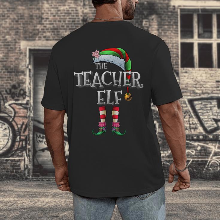 The Teacher Elf Shirt Matching Family Christmas Elf Men Women Kids Men's Back Print T-Shirt, funny design The Teacher Elf Shirt Matching Family Christmas Elf Men Women Kids Men's Back Print T-Shirt, funny design