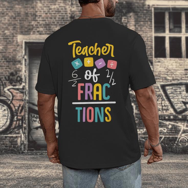 Teacher Of Fractions For Math Teacher Men's Back Print T-Shirt, funny design